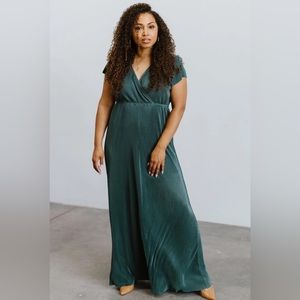 NWT Baltic Born Athena Pleated Maxi Dress in Color Lagoon, Sz XL